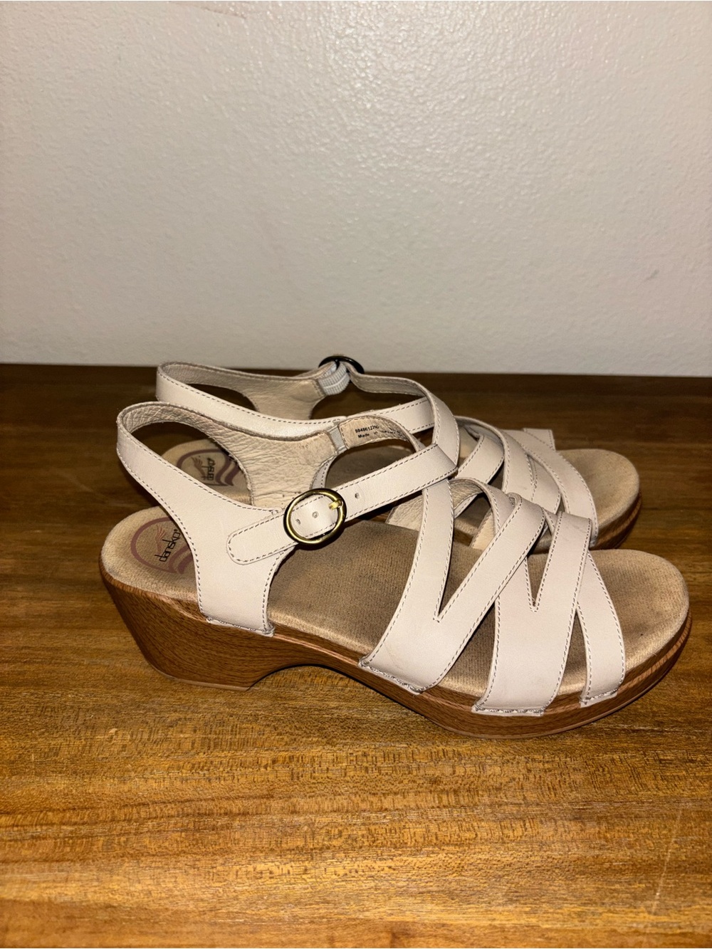 Dansko Women's Strappy Platform Sandals in Light Taupe - Picture 3 of 6